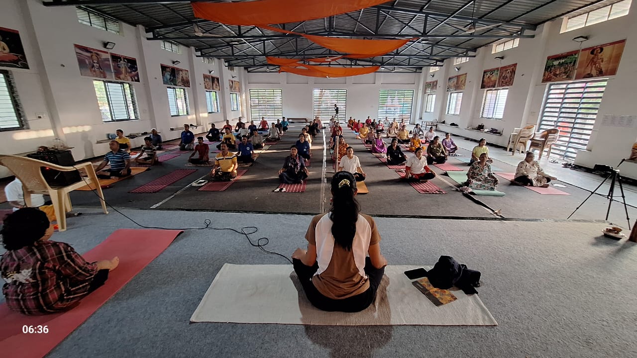 Yoga practice session