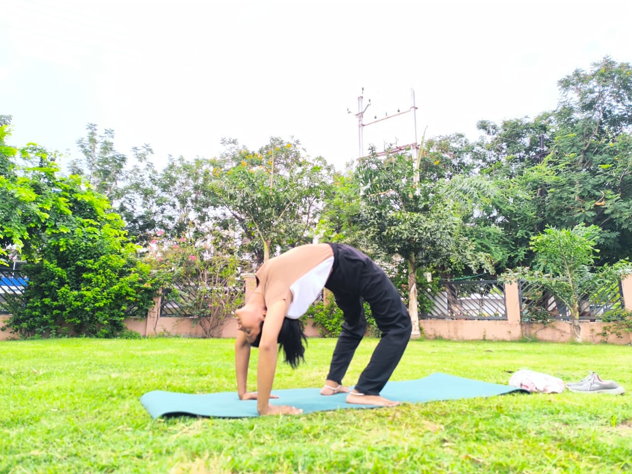 Group yoga session