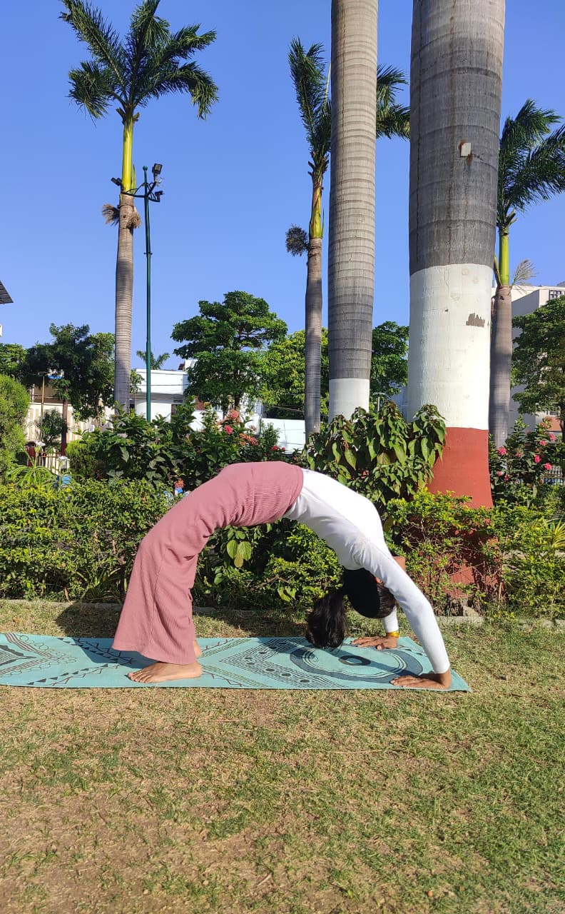 Yoga class with instructor